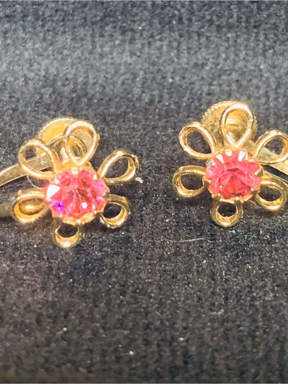 Vintage Trio Earrings 1950 includes Coro Screwback Earrings Green, Pink & Blue - Picture 2 of 8
